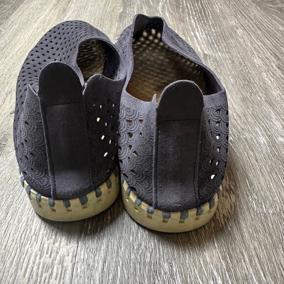 Ilse Jacobsen Navy Blue Perforated Slip On Shoes - Picture 3 of 6